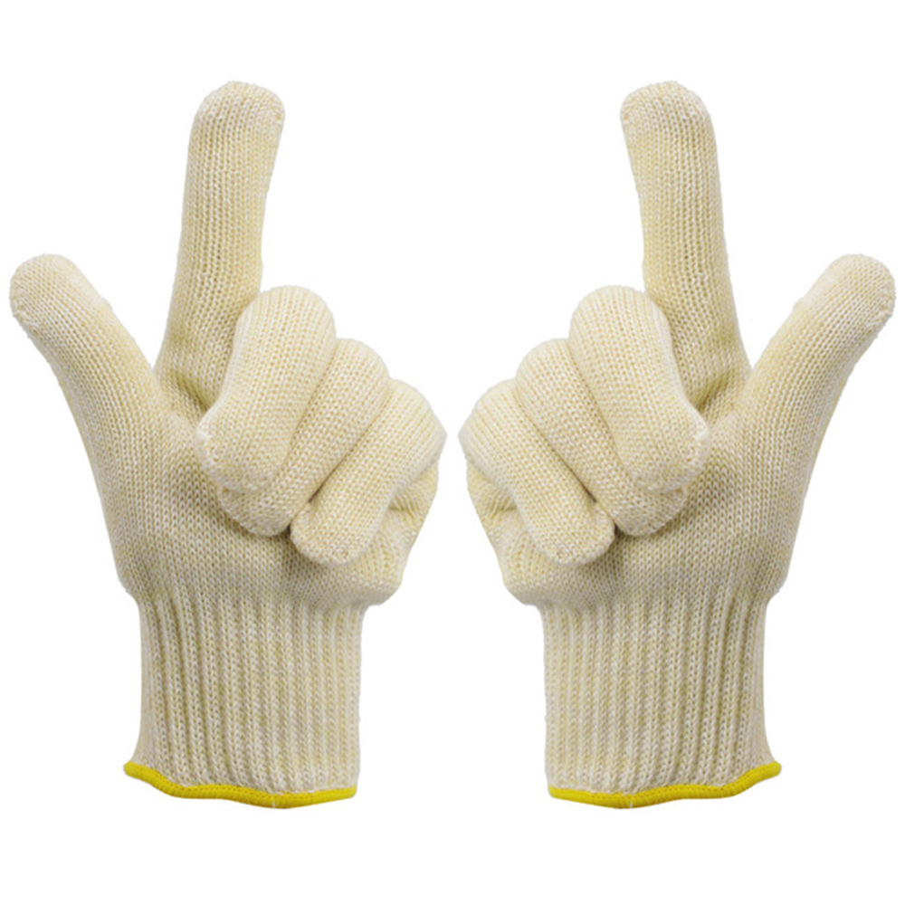 Extreme heat resistant aramid silicone gloves