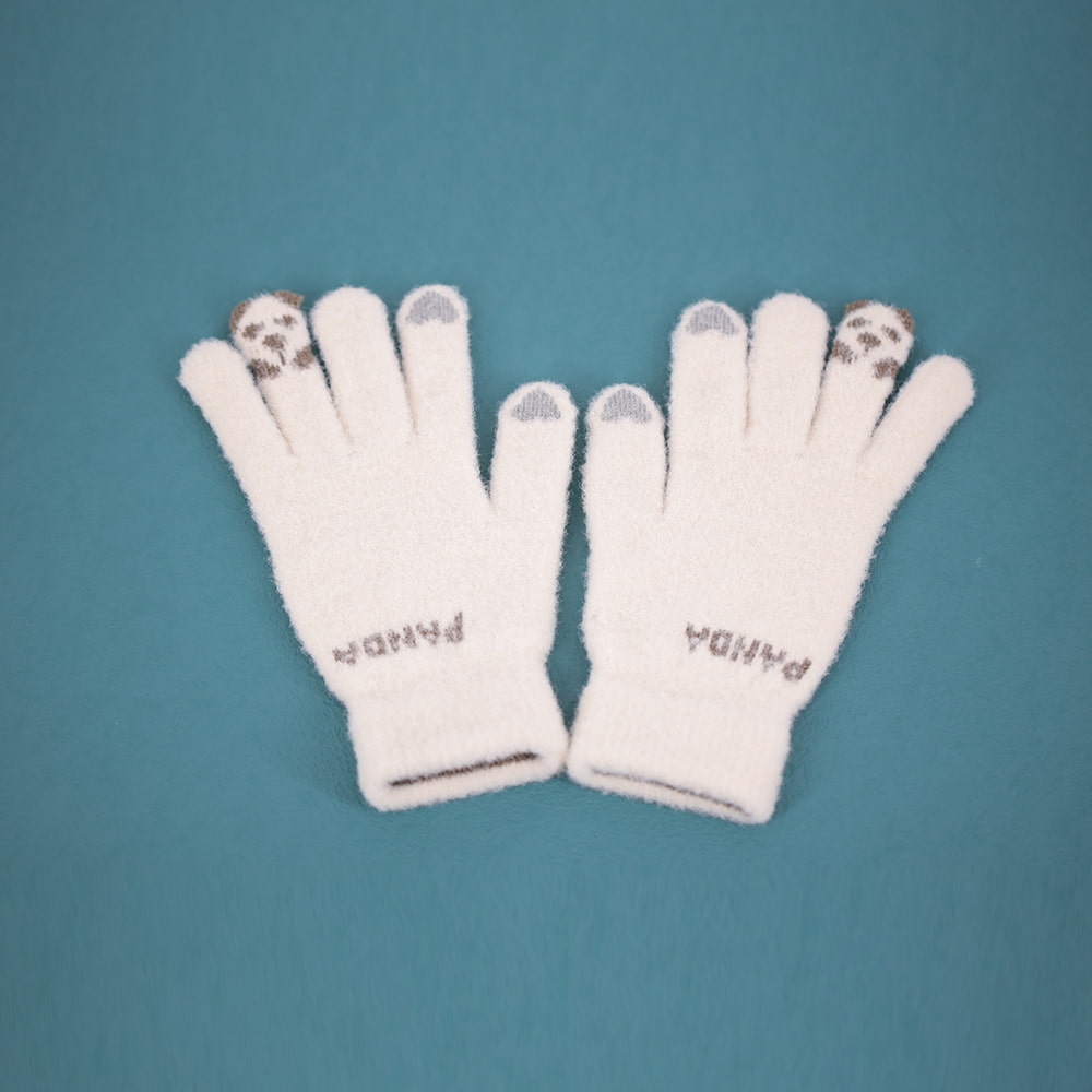 Two-finger fleece touch screen gloves