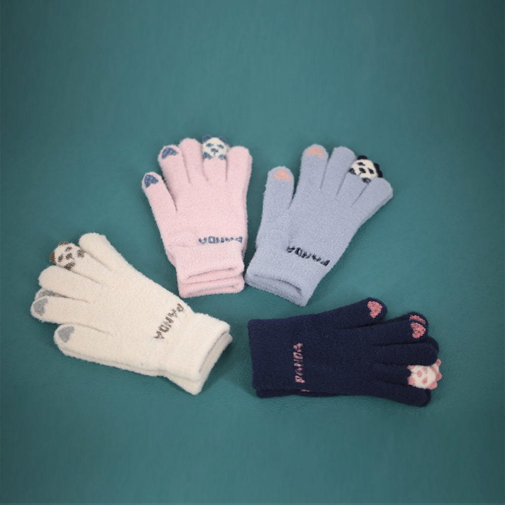 Two-finger fleece touch screen gloves