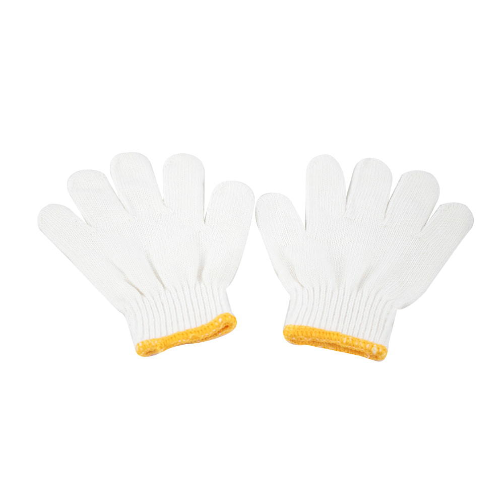 White polyester cotton child work gloves