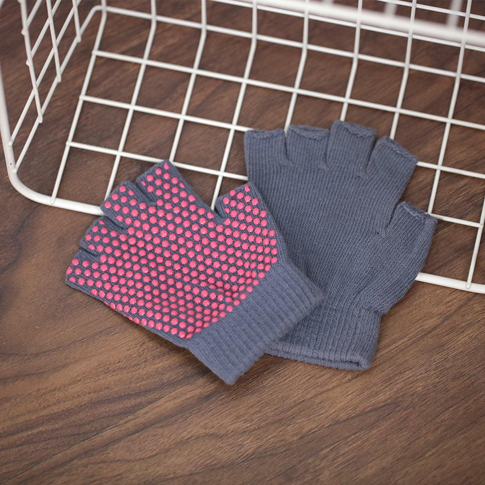 Yoga anti-slip half finger knit glove