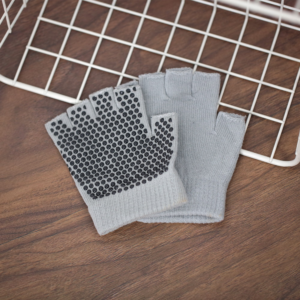 Yoga anti-slip half finger knit glove