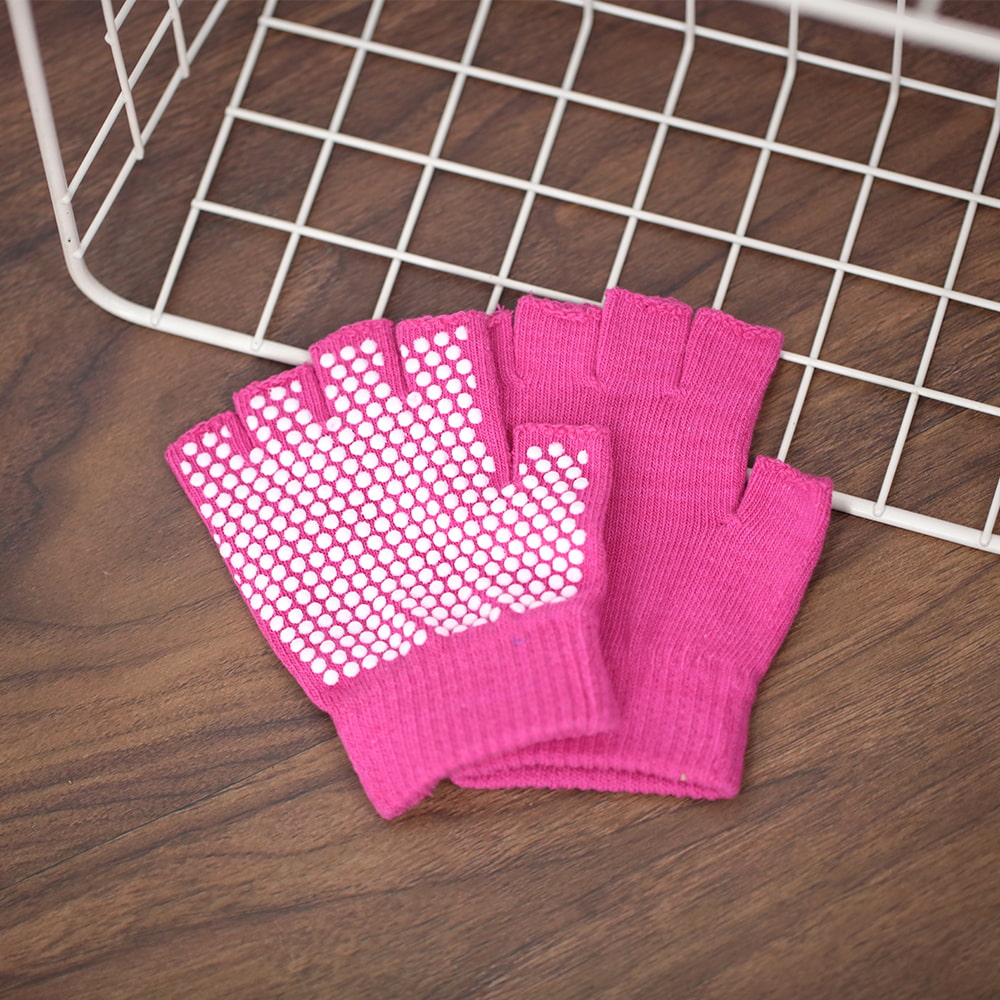 Yoga anti-slip half finger knit glove