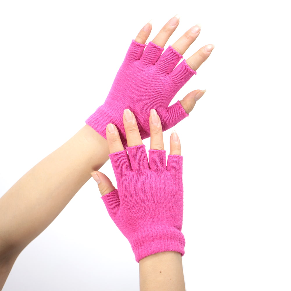 Yoga anti-slip half finger knit glove
