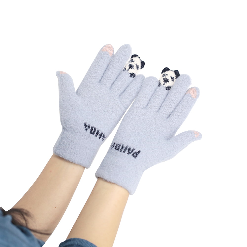 Two-finger fleece touch screen gloves