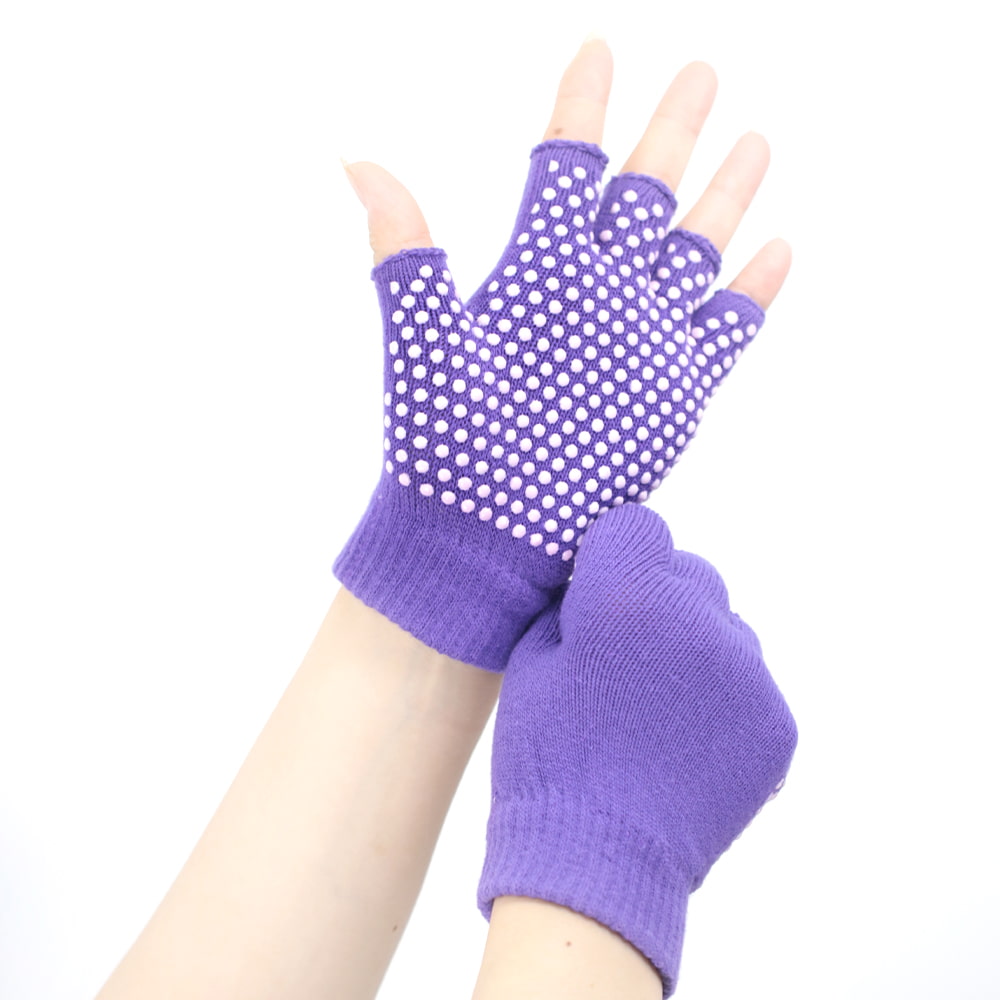 Yoga anti-slip half finger knit glove