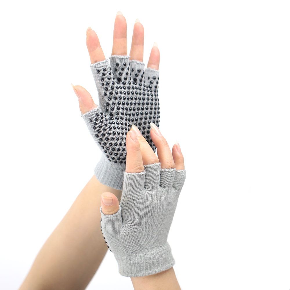 Yoga anti-slip half finger knit glove