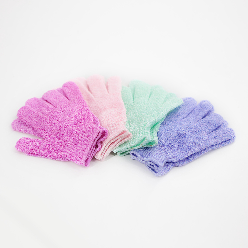 Nylon yarn double sided bath gloves