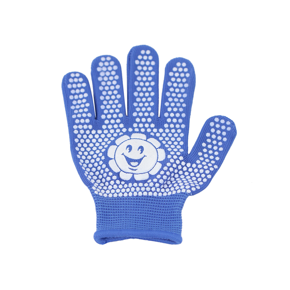 Blue nylon gloves