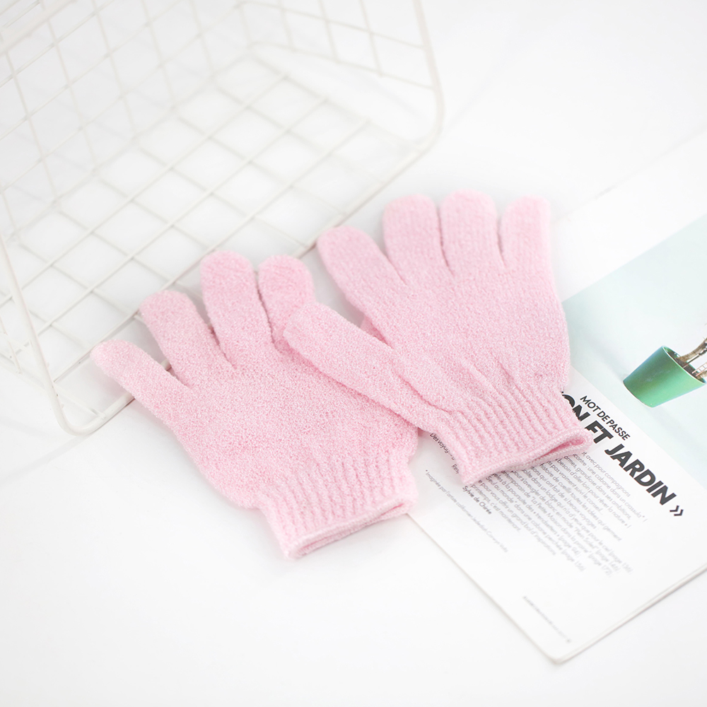 Nylon yarn double sided bath gloves