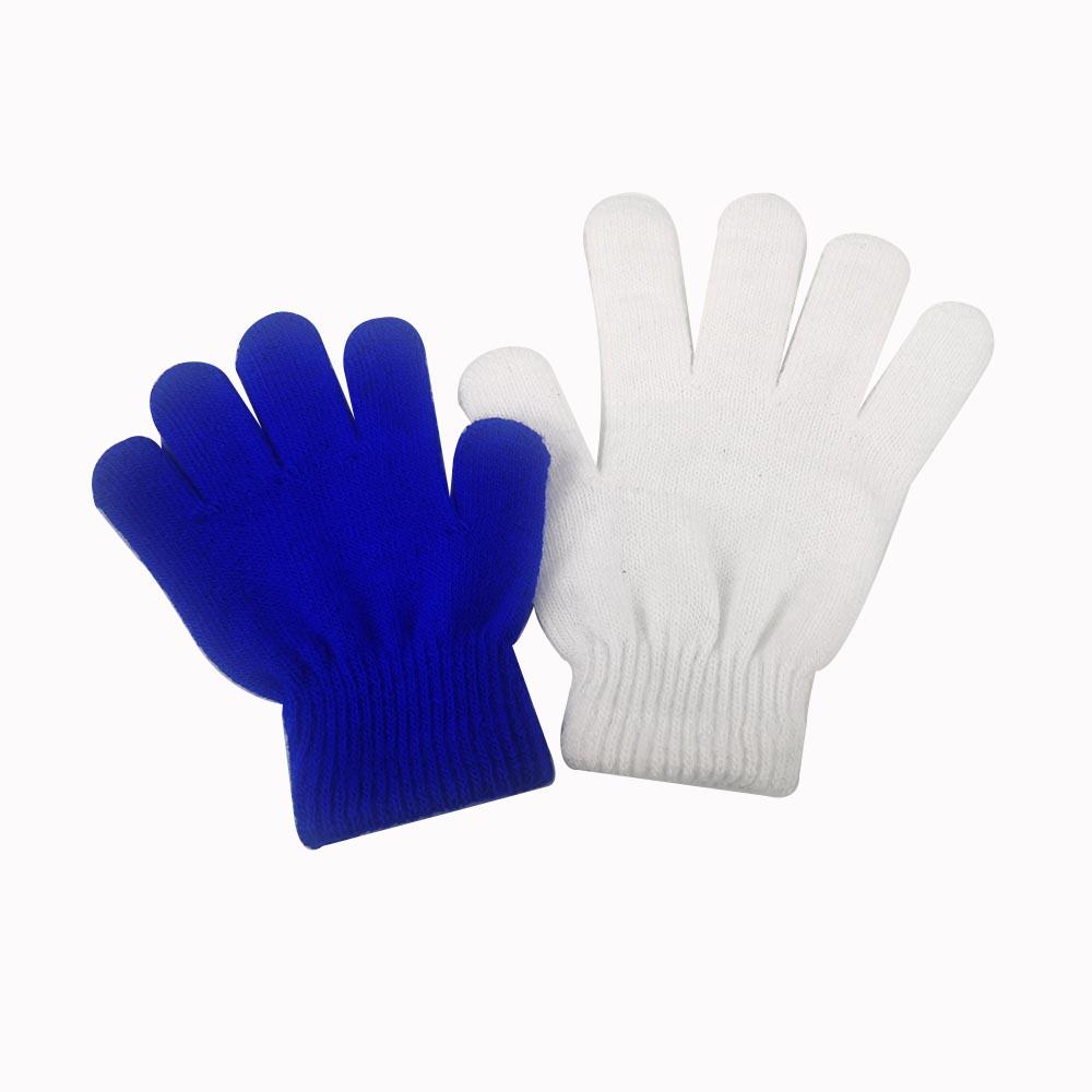 Blue and white monochrome acrylic gloves