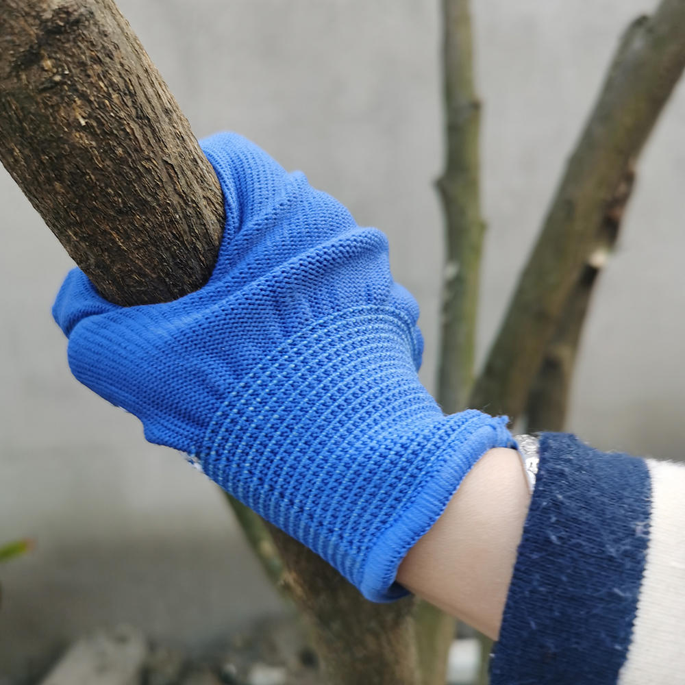 Blue nylon gloves