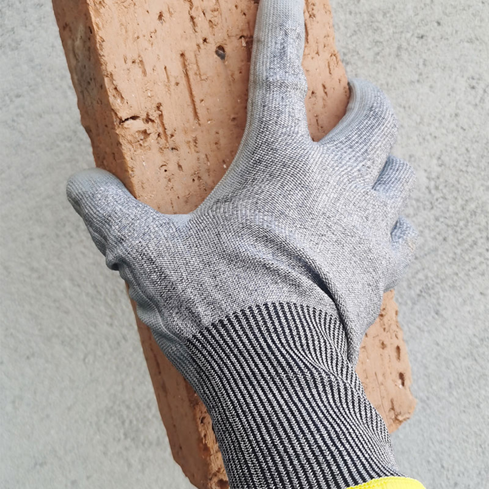 18-Pin A5 dipped PU coating cut resistant gloves