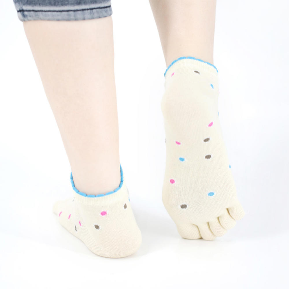 Cotton cropped five-toed socks