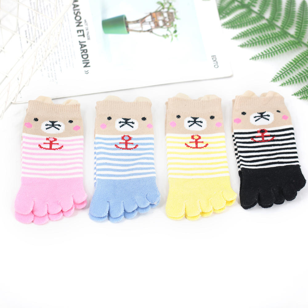 Children's short five-toed cotton socks
