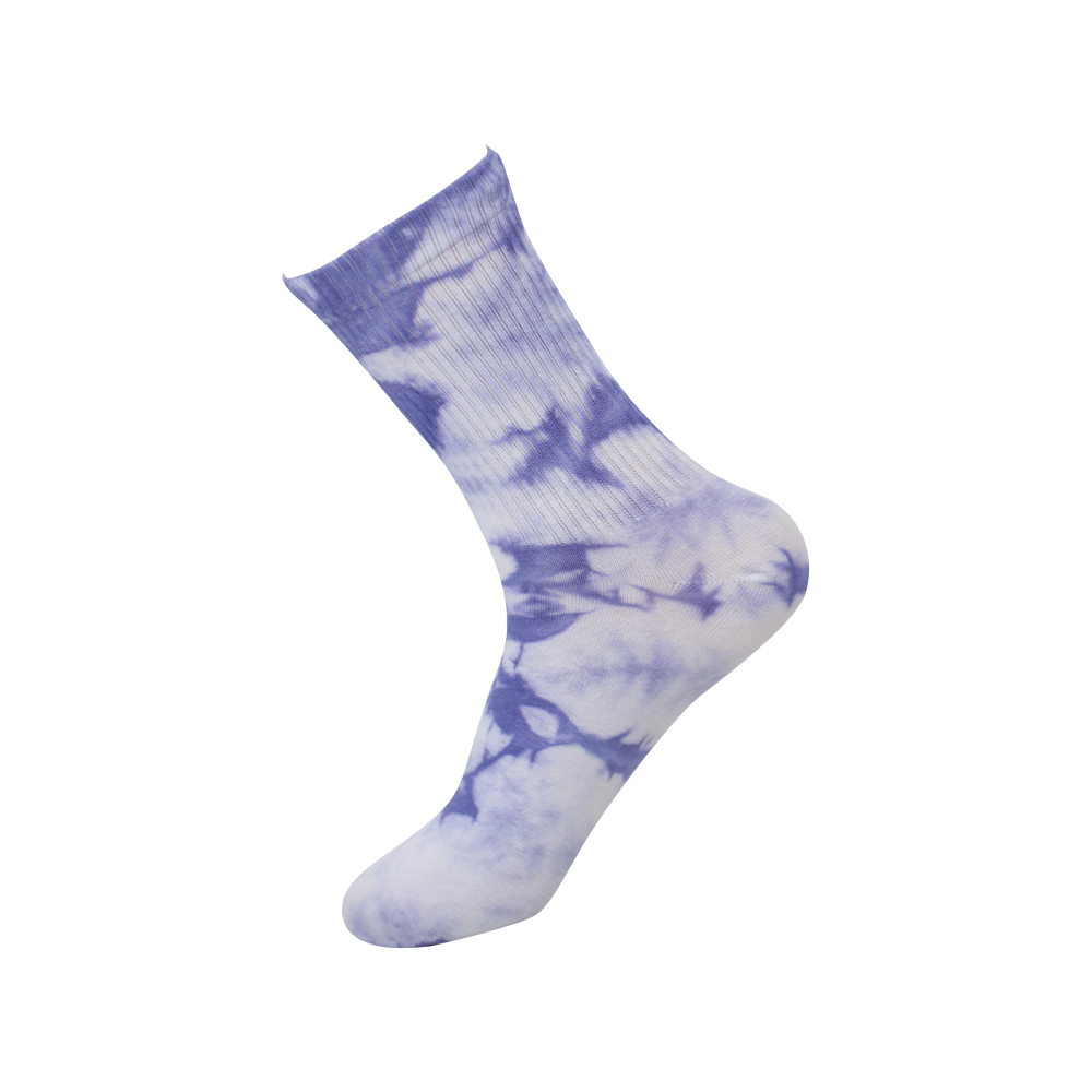 Mid tube tie-dye round toe cotton socks
