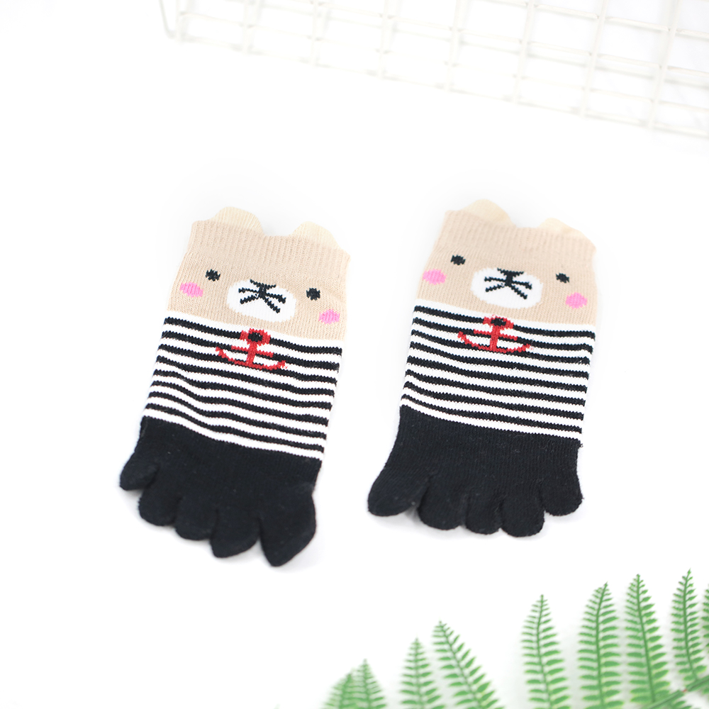 Children's short five-toed cotton socks