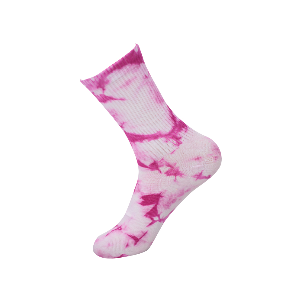 Mid tube tie-dye round toe cotton socks