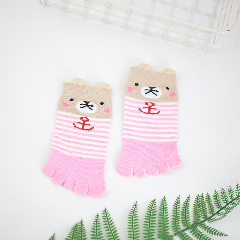 Children's short five-toed cotton socks