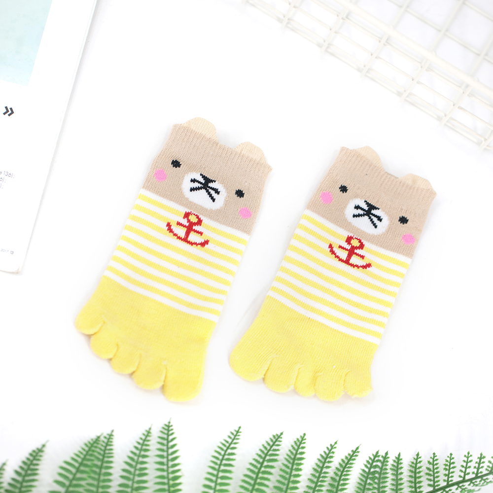 Children's short five-toed cotton socks