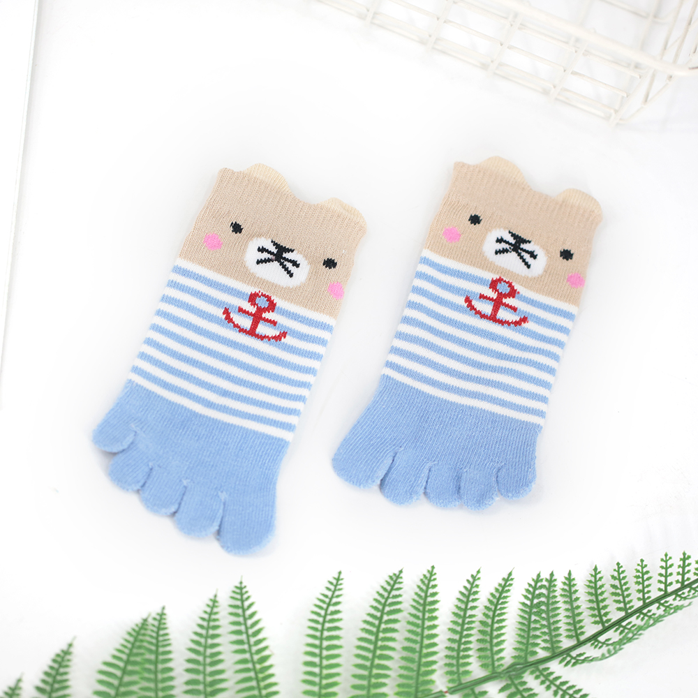 Children's short five-toed cotton socks