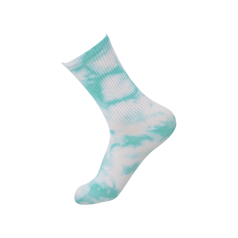 Mid tube tie-dye round toe cotton socks