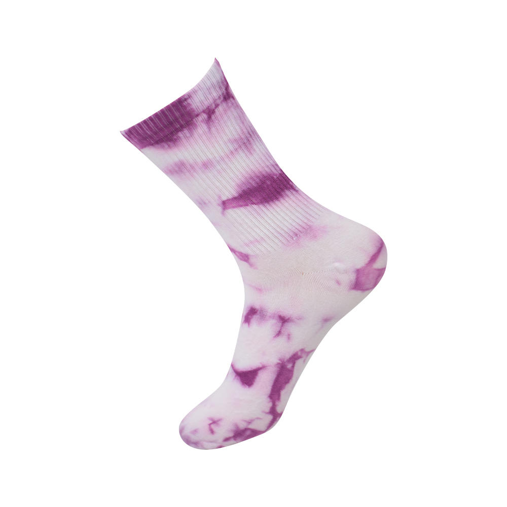 Mid tube tie-dye round toe cotton socks