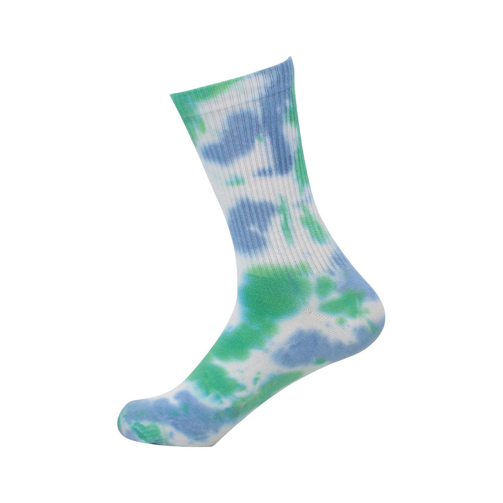 Mid tube tie-dye round toe cotton socks