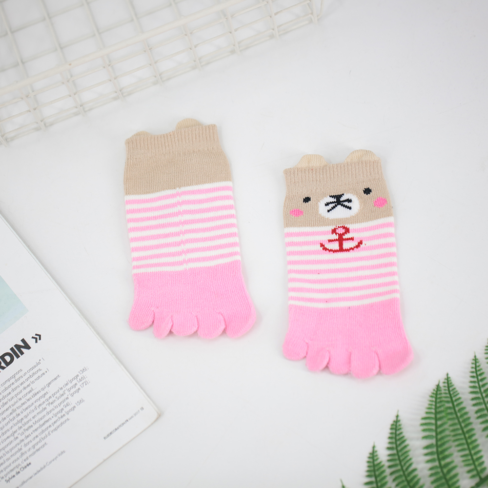Children's short five-toed cotton socks