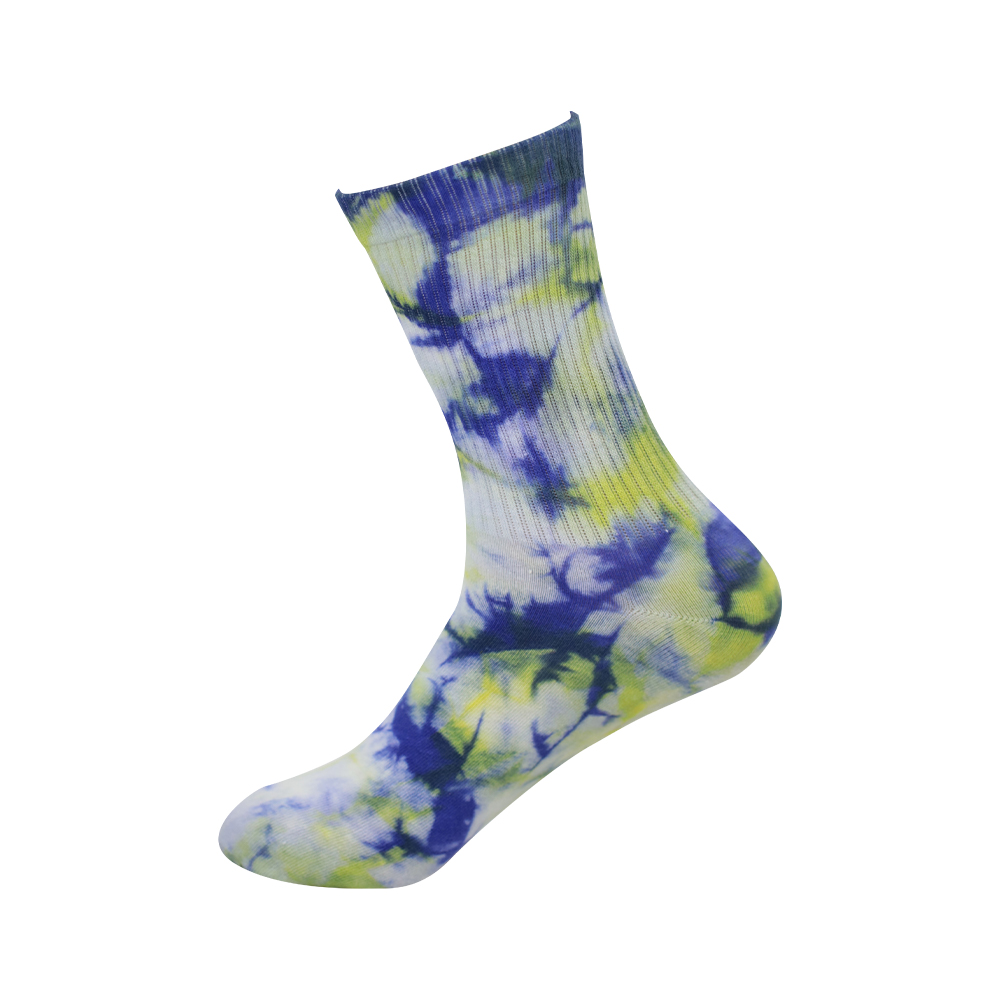 Mid tube tie-dye round toe cotton socks