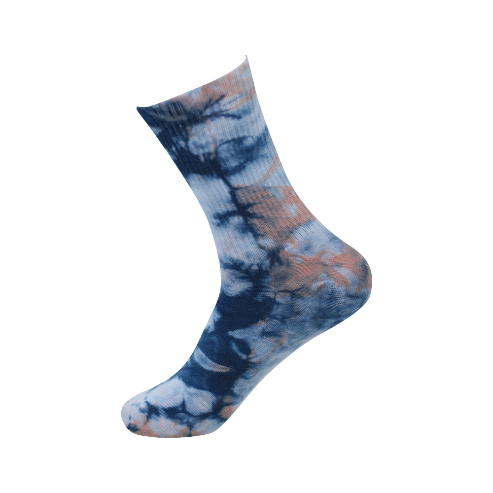 Mid tube tie-dye round toe cotton socks