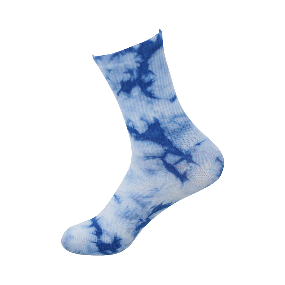 Mid tube tie-dye round toe cotton socks