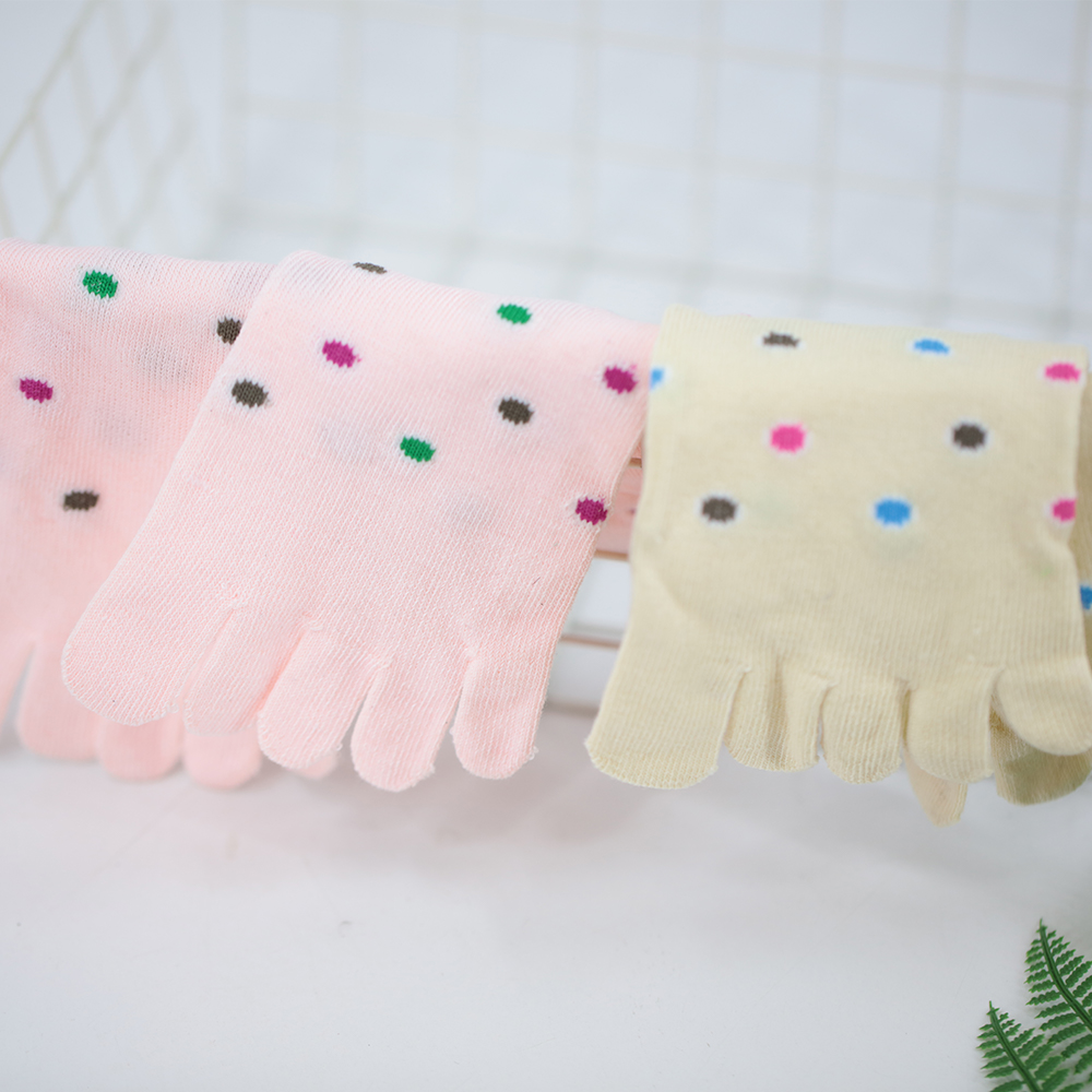 Cotton cropped five-toed socks