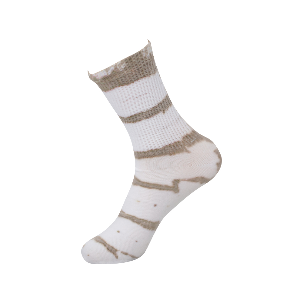 Mid tube tie-dye round toe cotton socks