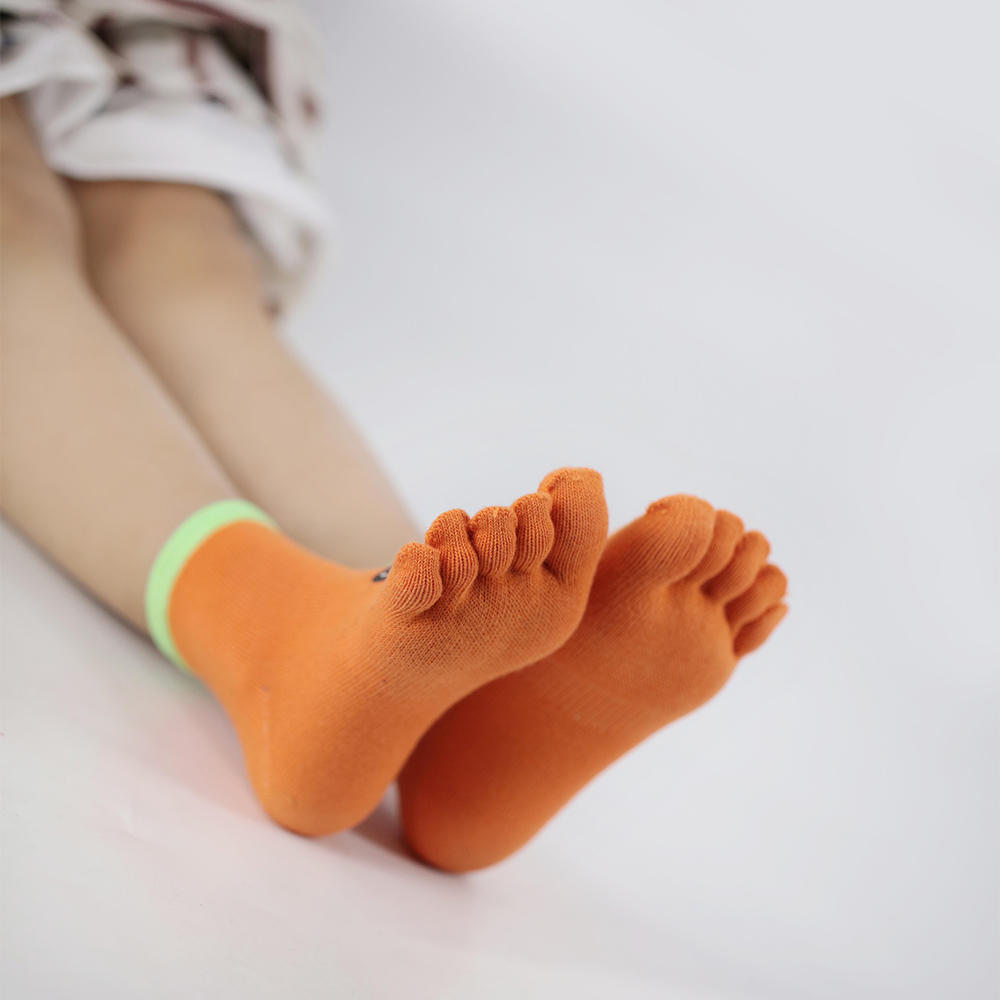Children's offset printing short five-toed socks
