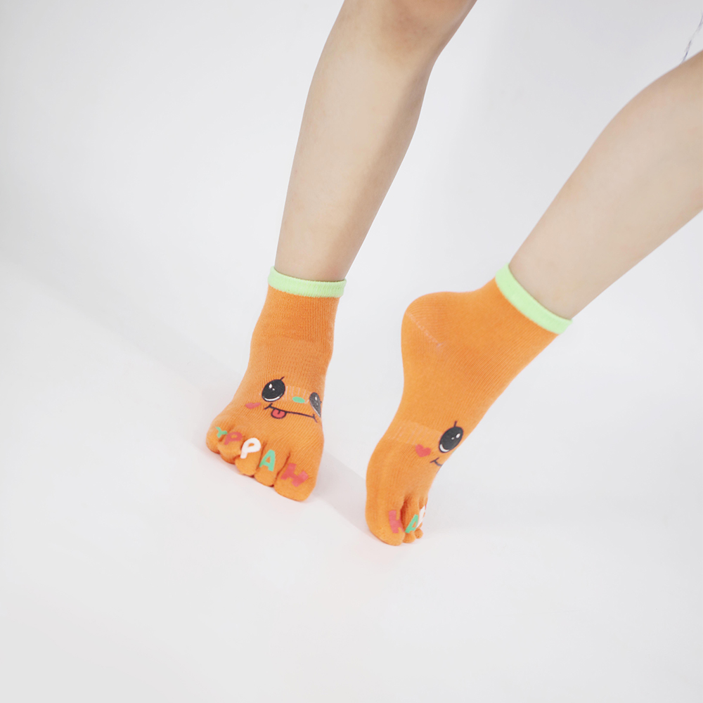 Children's offset printing short five-toed socks