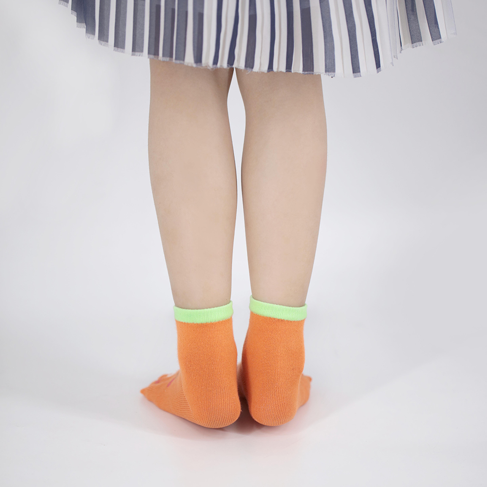 Children's offset printing short five-toed socks