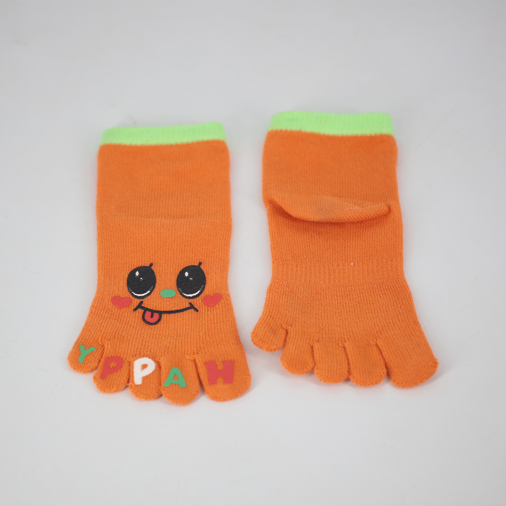 Children's offset printing short five-toed socks