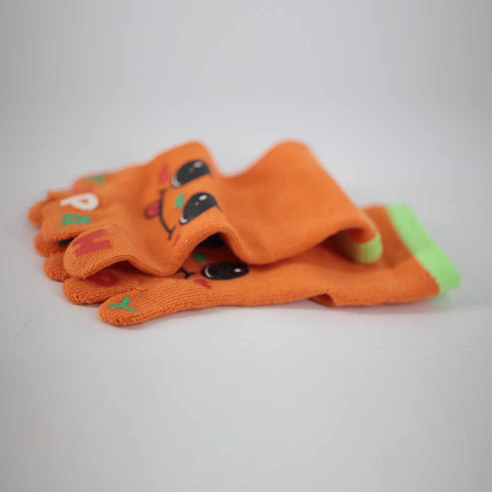 Children's offset printing short five-toed socks