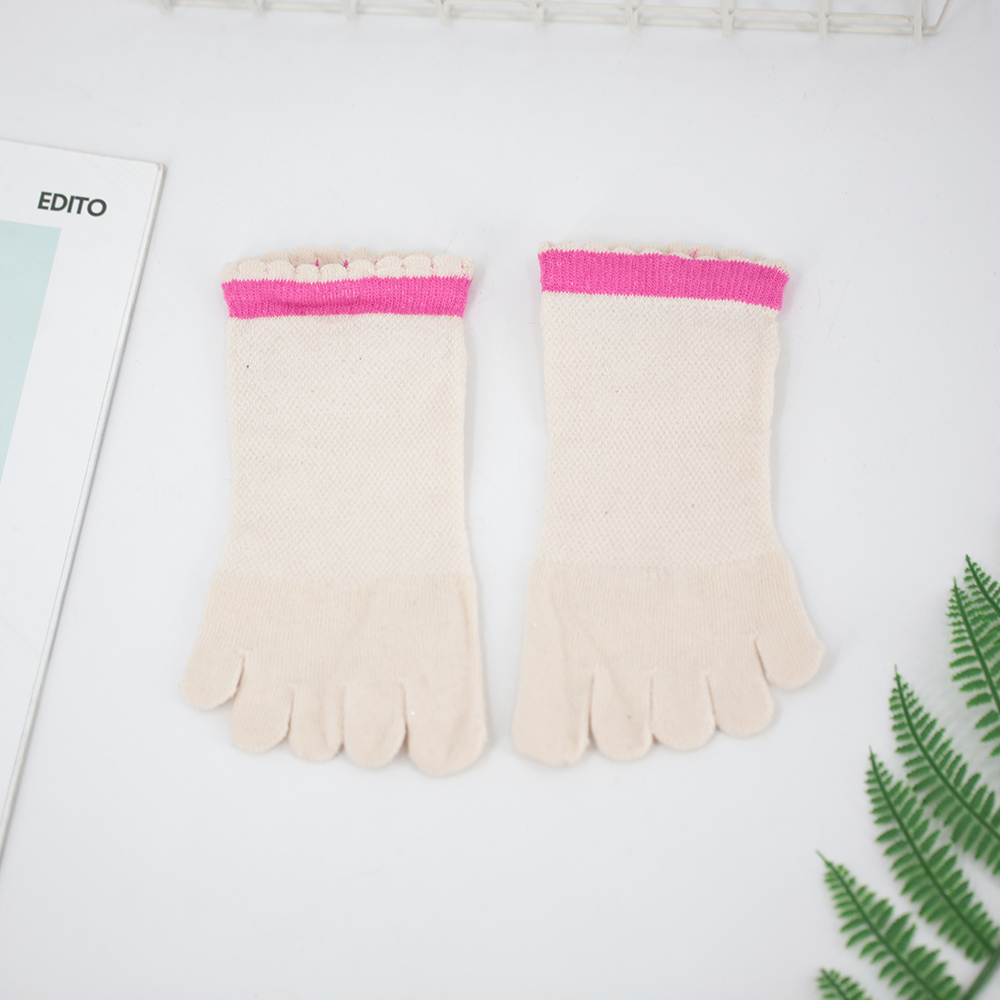 Lace socks solid color five-toed socks