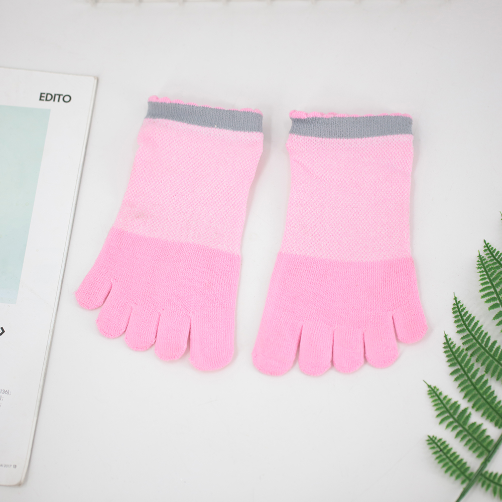 Lace socks solid color five-toed socks