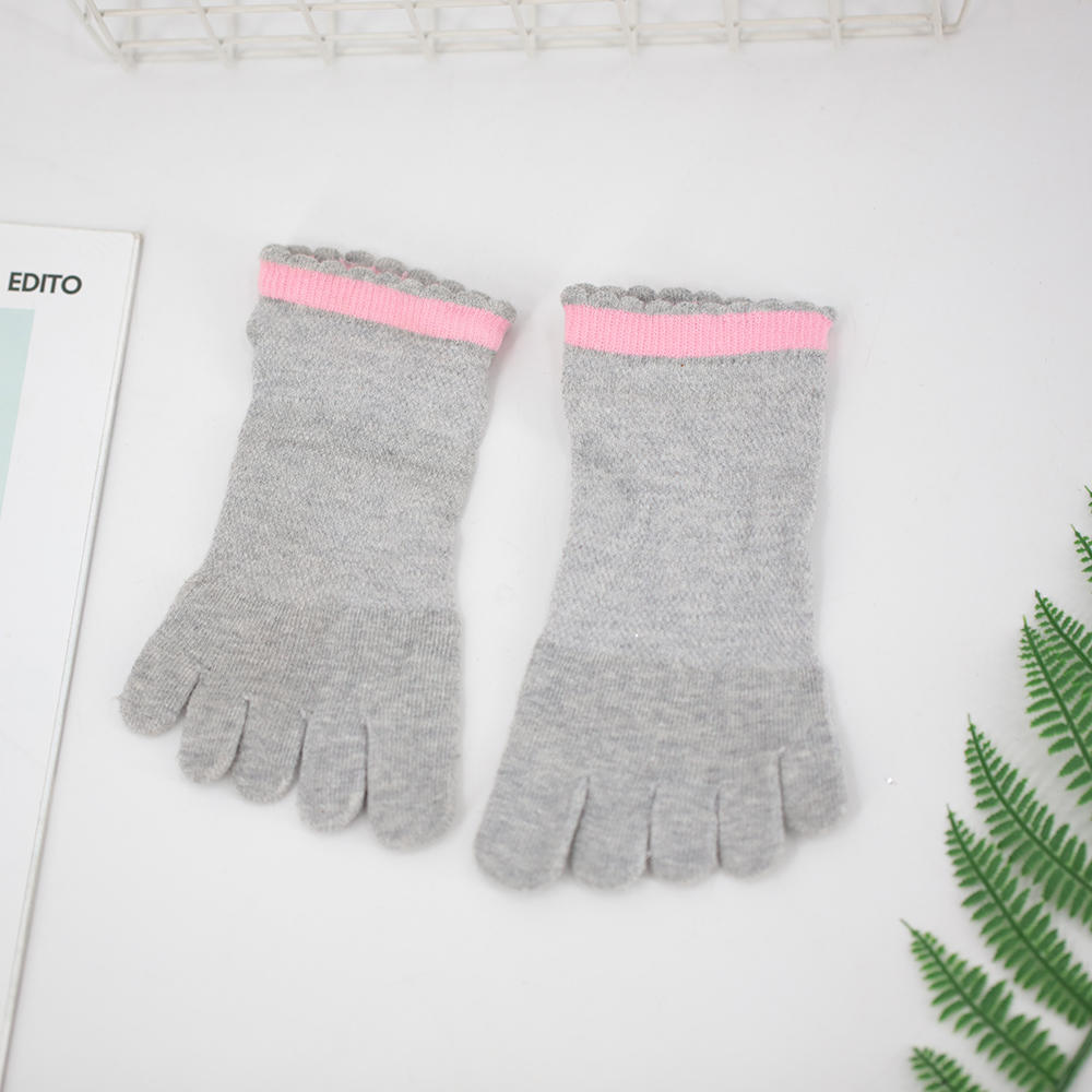 Lace socks solid color five-toed socks