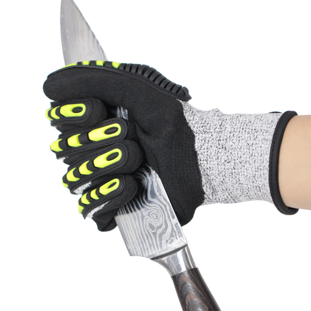 HPPE fabric impregnated anti-collision and anti-cut gloves