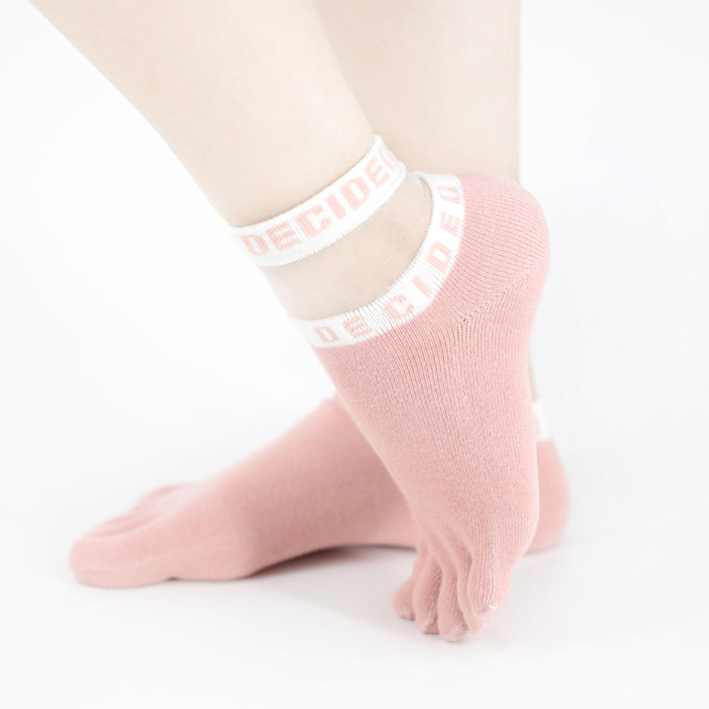 Transparent socks five-toed short cotton socks