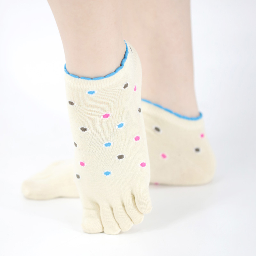 Cotton cropped five-toed socks