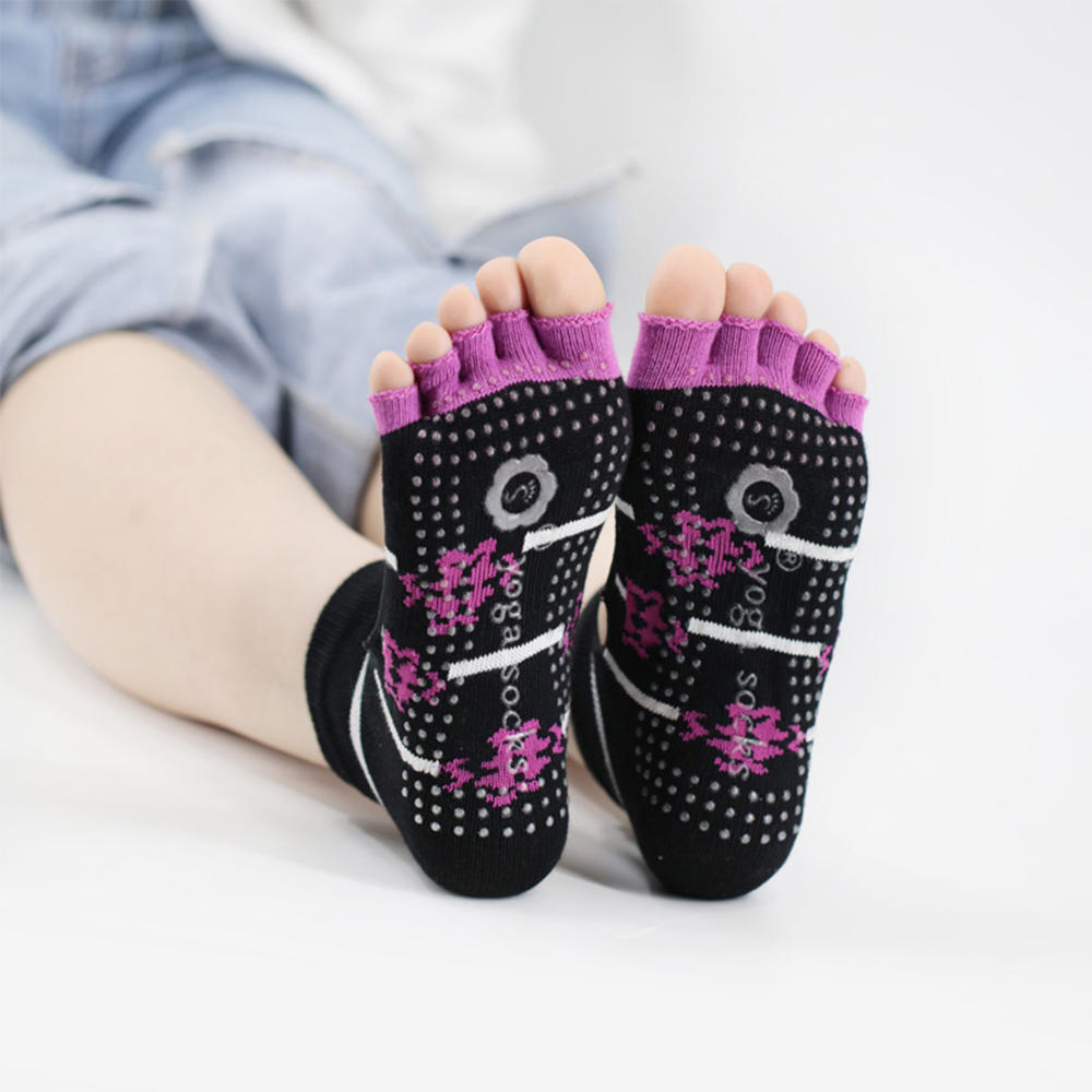 Five-toed open-toe non-slip back-digging yoga socks