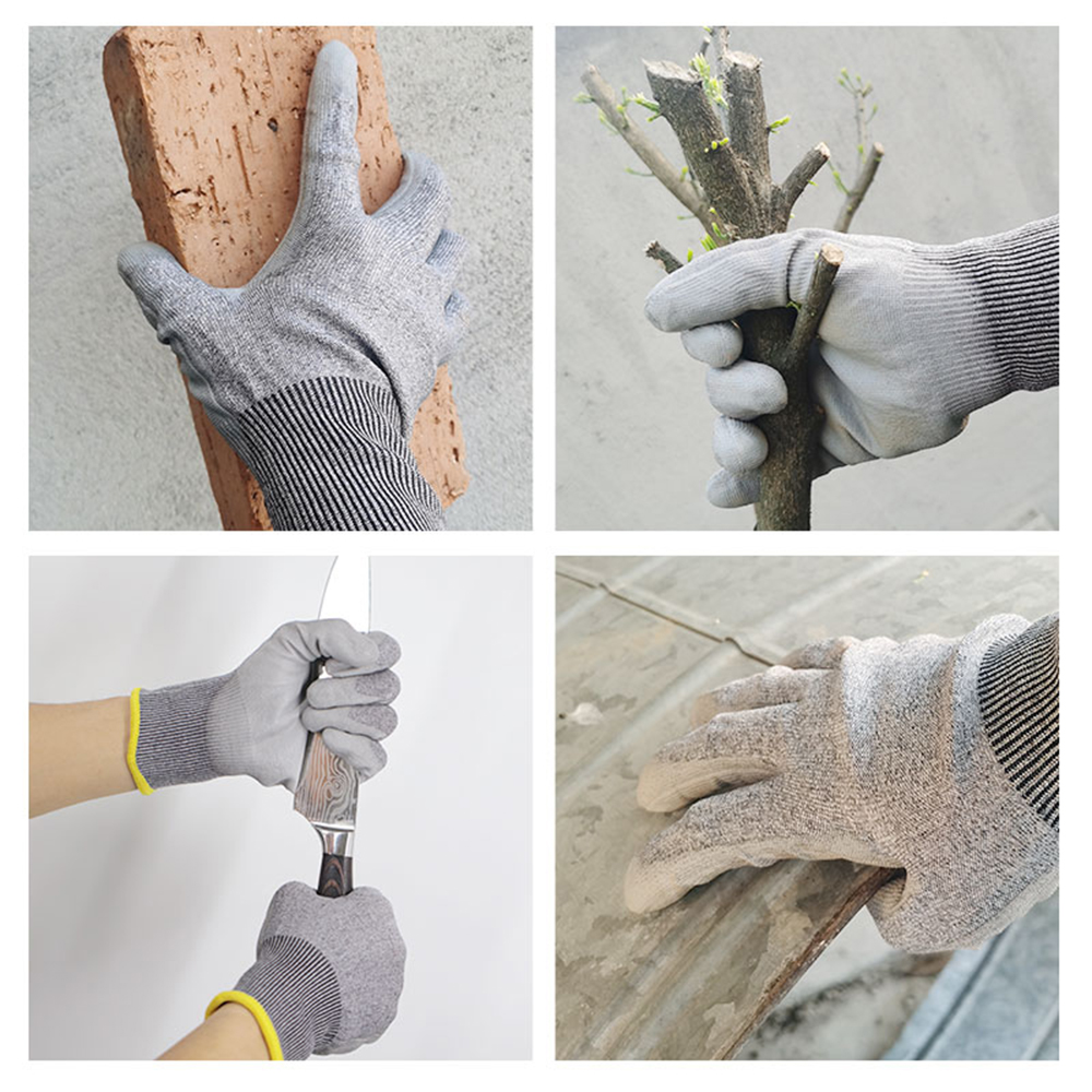18-Pin A5 dipped PU coating cut resistant gloves