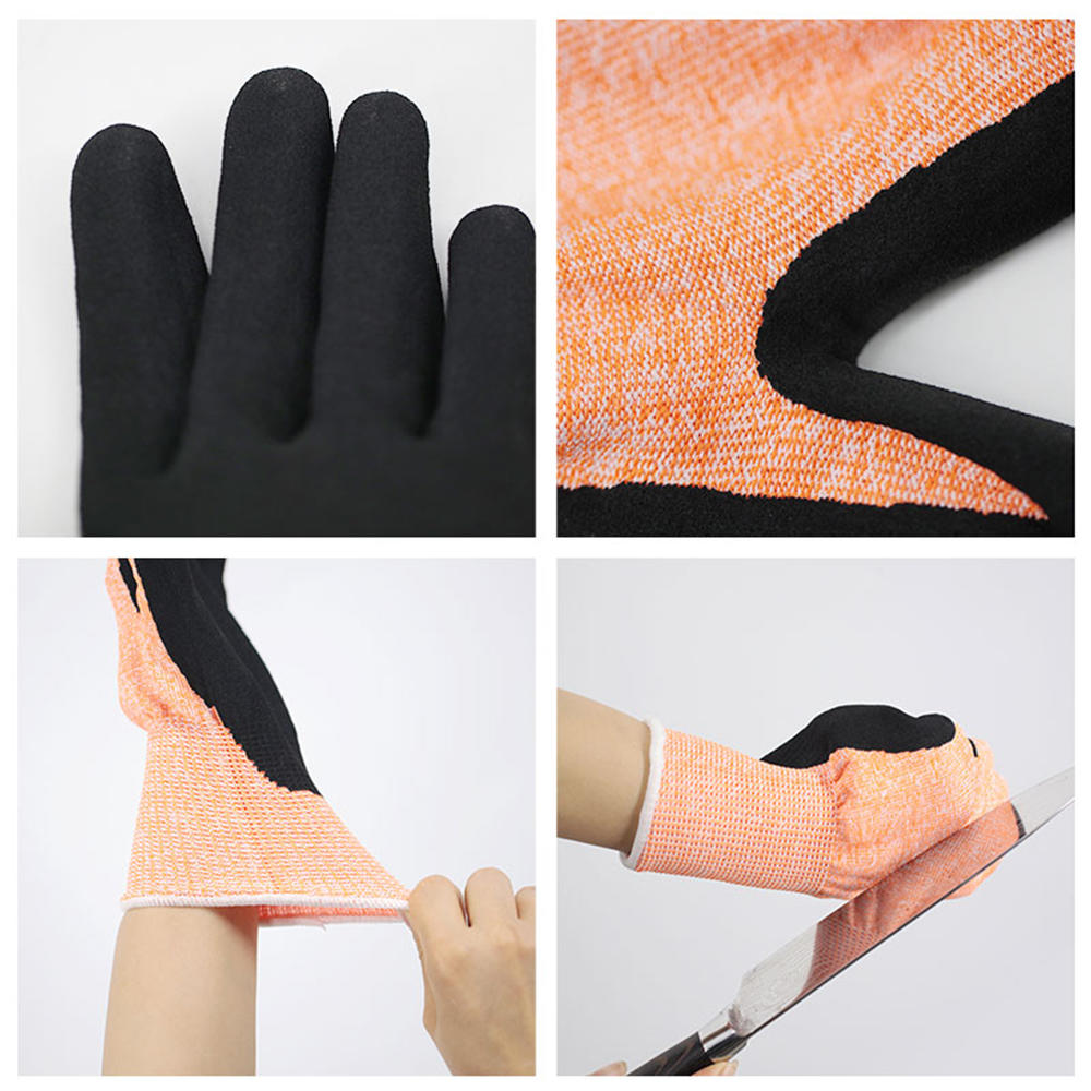 Dipped nitrile thickened coating cut-resistant gloves