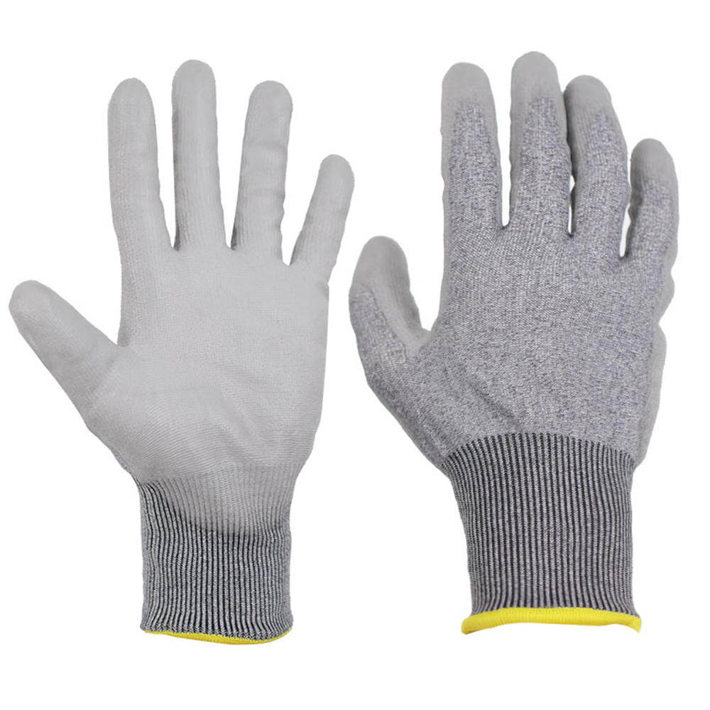 18-Pin A5 dipped PU coating cut resistant gloves