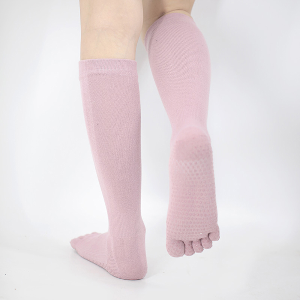 Solid color mid tube yoga socks